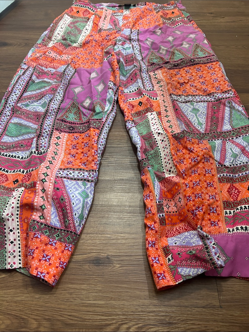 Harold's Vibrant Orange & Pink Patchwork Kids Pants